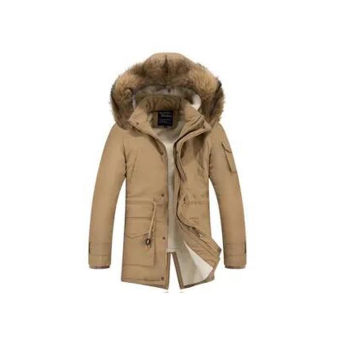 Parka Homme Parka d hiver Capuche Chaud Hommes Parka Doublure en