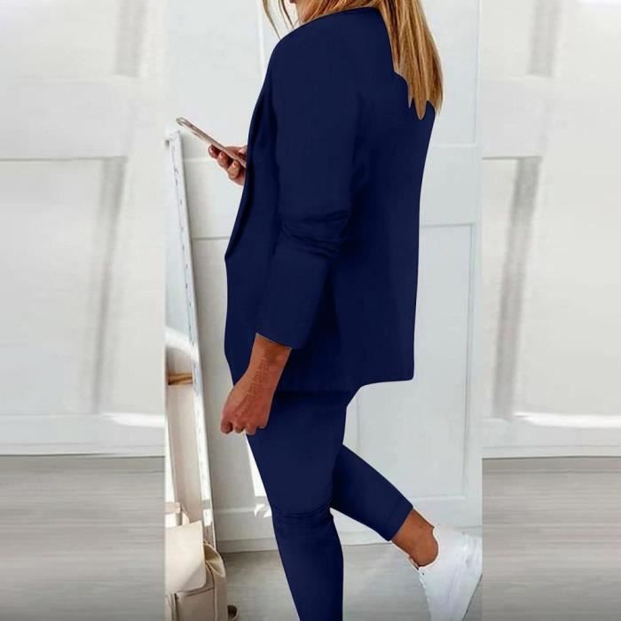 Tailleur 2 Pièces Femme Shownicer - Blazer Sans Manches Et Pantalon Slim Fit | Ensemble Élégant Polyester