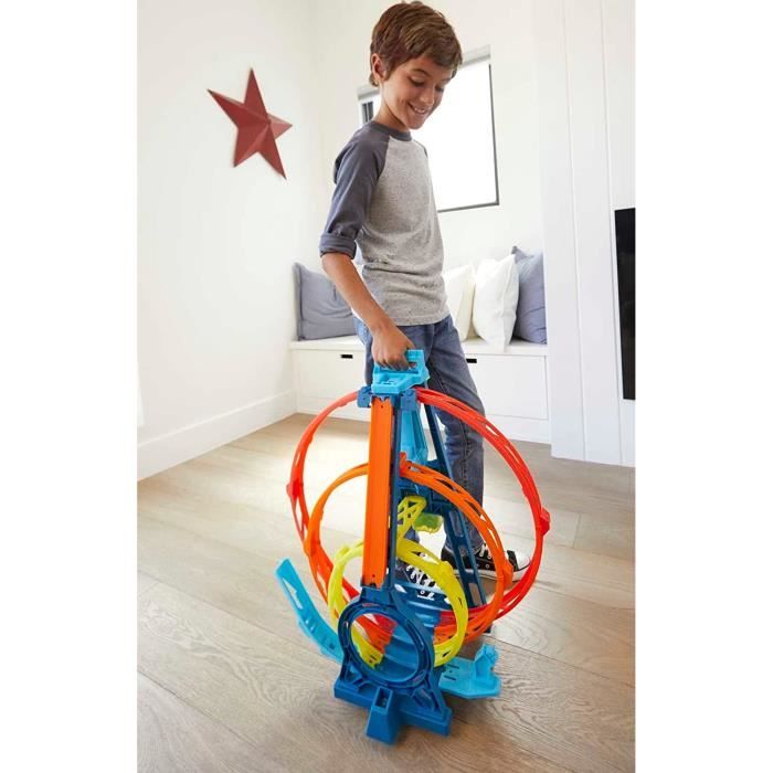 Hot Wheels Track Builder Triple Looping circuit 3 loopings