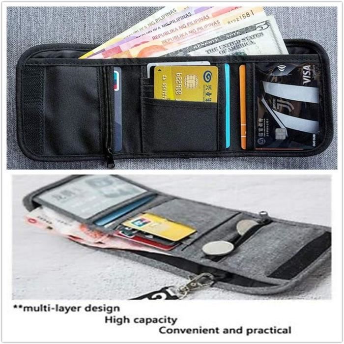 Lot De 4 Porte-Monnaie Mini En Tissu Oxford Avec Fermeture Éclair - Petit Pochette Pour Pièces, Cartes - Idéal Femme, Homme, Enfant (Noir+Gris)