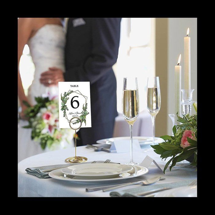 Lot De 20 Porte-Cartes Ronds Dorés En Métal - Numéros De Table Mariage, Restaurant, Fêtes