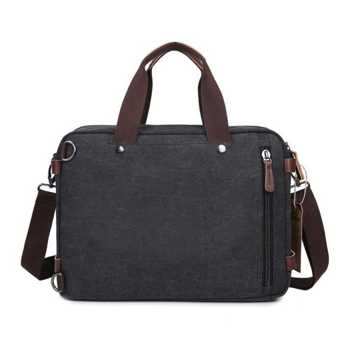 Sac à Dos Cartable Unisexe En Toile Noire - Pour Ordinateur Portable, Neuf Avec étiquettes !