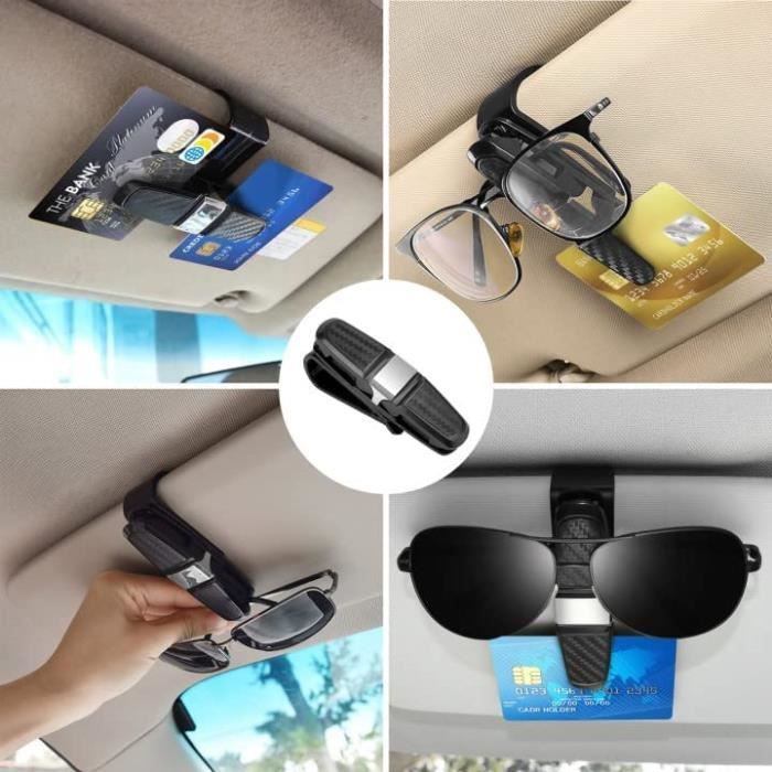 Lot De 2 Porte-Lunettes Magnétiques Pour Voiture - Support Universel Pour Pare-Soleil Avec Aimant - Accessoire Voiture Pratique