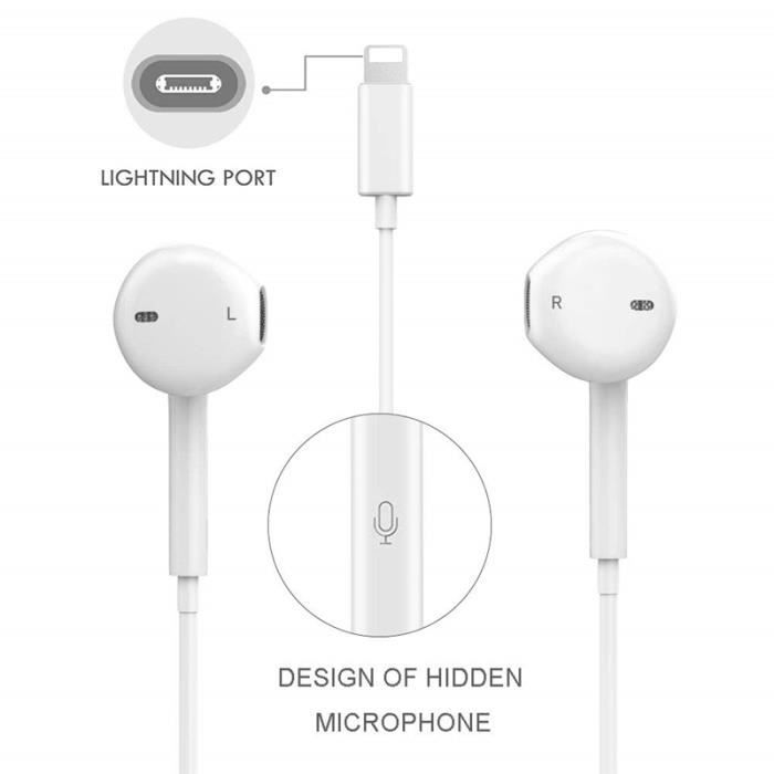 Casque audio,Dans L'oreille Écouteurs pour iPhone 7 8 Plus X XR XS