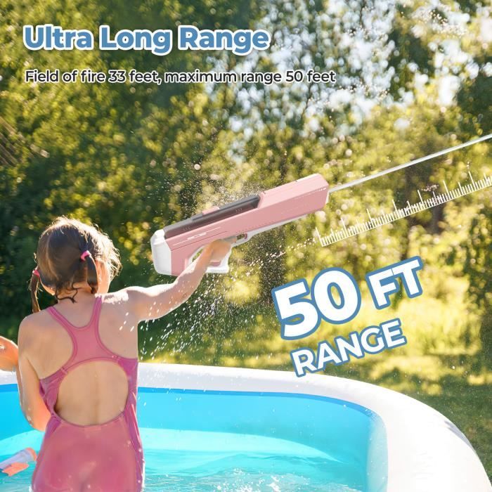 Pistolet à Eau Électrique Puissant Avec LED - Automatique, 150ml Extensible - Bleu Pour Enfants Et Adultes