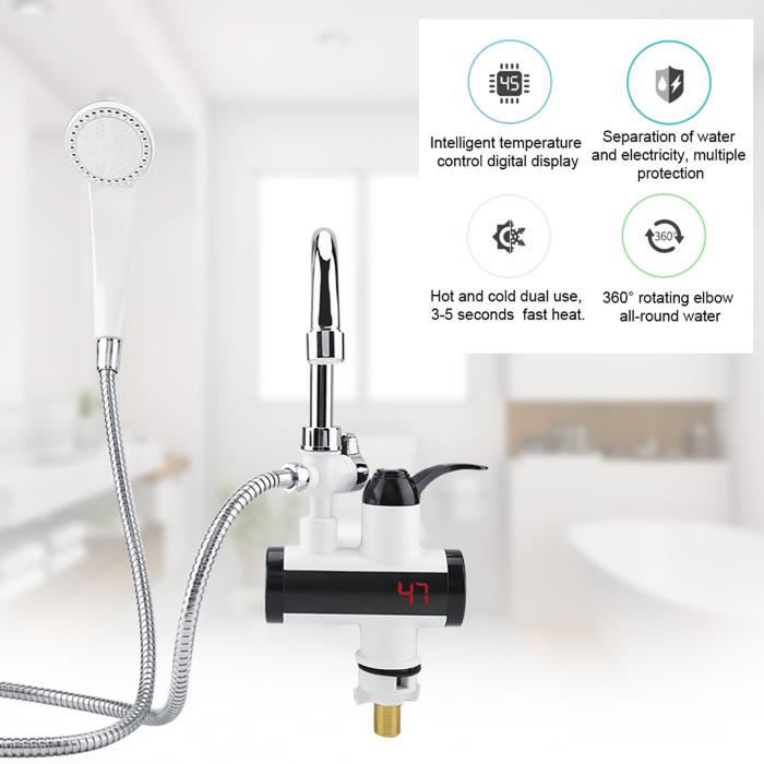 Distributeur d'eau chaude instantané robinet de chauffage électrique robinet  de cuisine avec écran numérique à LED[1111] - Cdiscount Bricolage