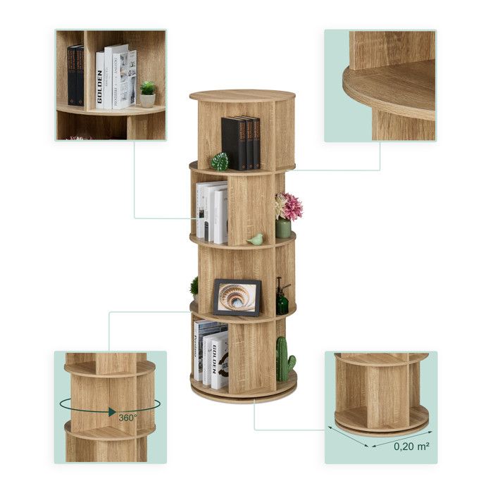 Bibliothèque Miniature En Bois 1:12 – 6 étagères – Décoration Maison De Poupée Ou Bureau – Cadeau Idéal Pour Les Amoureux Des Livres