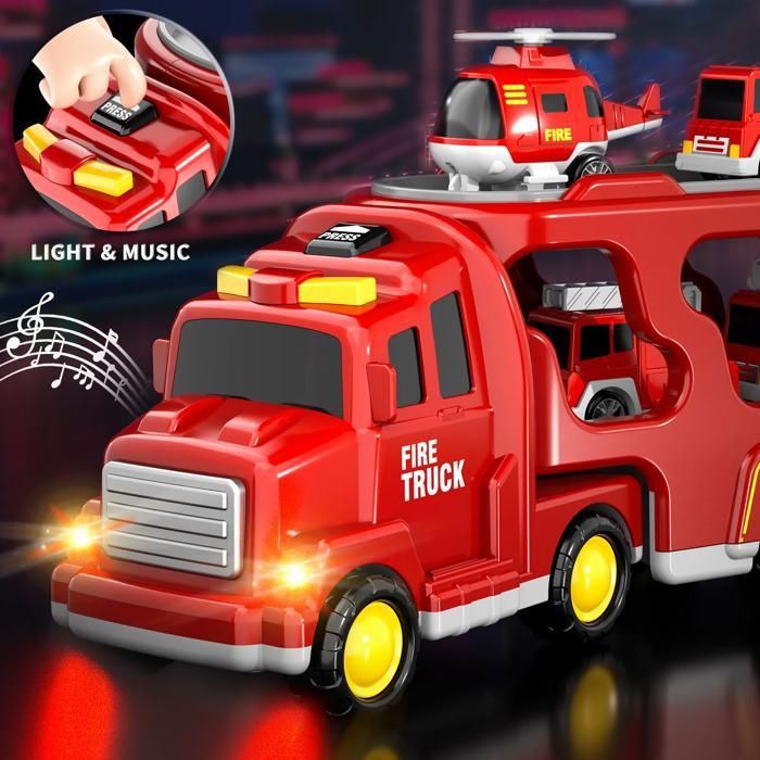 Camion Pompier Jouet Enfant Grand Camion de Pompier 1:16 avec Camion Pompier Jouet Enfant Grand Camion de Pompier 1:16 avec