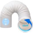 Tuyau Climatiseur Mobile 200cm,Tuyau D'évacuation D'air En Pvc Flexible Tube De Ventilation Universel Tuyau Kit,Diamètre de 150 mm L