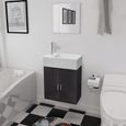 3 pcs Mobilier de salle de bain SALLE DE BAIN COMPLETE Style Contemporain scandinave - Ensemble de meubles de salle de bain  Noir-0