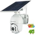 4G 1080P panneau solaire caméra étanche sécurité PTZ Surveillance intelligente ferme Ranch forêt longue veille-0
