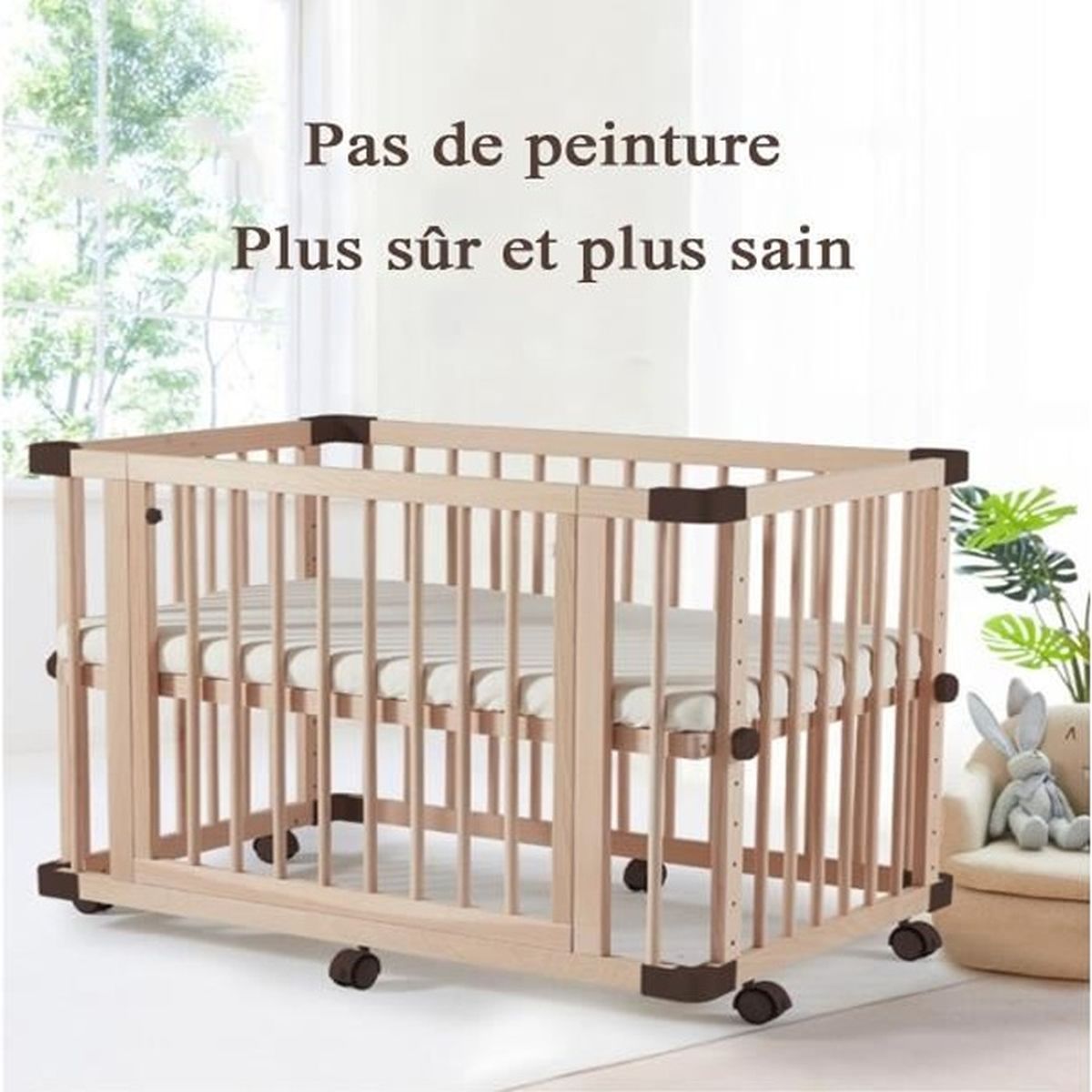 Airoya Premium Bordures de lit double couche pour un meilleur rembourrage Idéal pour les lits à barreaux avec tête et pied pleins respirant et sûr 