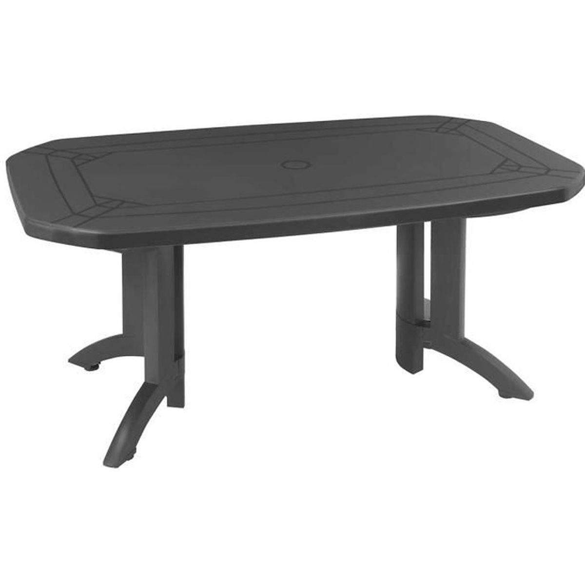 Table de Jardin Vega Pliante Anthracite 165 x 100 cm Cdiscount Jardin