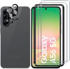 GATO NEGRO Pour Samsung Galaxy A56 5G Verre Trempé, 2+2 Pièces Protection Écran + Caméra Arrière Protecteur Film (Noire), 9H Hd Anti-Rayure