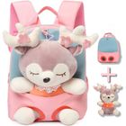 MEGAWISE Sac à Dos Cute Animal pour Filles - HONTTOR - Nursey - Rose - Enfant - Coton - Dos