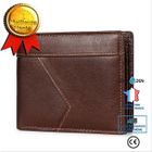 LUNAVO Portefeuille - CONFO® - Cuir huilé - Antivol RFID - Souple - 3 plis