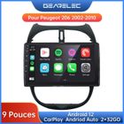 Autoradio Gearelec 9 Pouces Android pour Peugeot 206 avec Carplay Andriod Auto GPS Navigation BT RDS WiFi