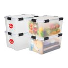 Iris Ohyama, Boite de Rangement Hermétique, 50L, Lot de 4, Transparent, AT-L