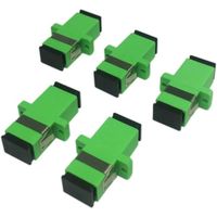 SC Adaptateur Fibre Optique monomode APC Simplex monomode coupleur Fibre Optique coupleur réseau Adaptateur Vert Lot de 5
