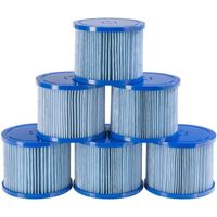 AREBOS Filtre de Piscine | 6X Cartouches de Filtre Spa Hot Tubs | Filtre antimicrobien | Bleu