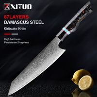 XITUO couteau de cuisine professionnel damas Kiritsuke 8 pouces, chef japonais Vg10 67 couches, couteau en ac