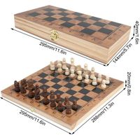 Jeu d'échecs 3 en 1 Jeu de dames d'échecs en bois pliant multifonctionnel 3 en 1 HB016