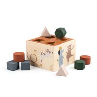 Cube à formes en bois Animaux - Eveil bébé - Sebra