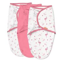 INGENUITY Original Swaddle, couverture, sac de couchage, 0-3 mois, sécurité et chaleur pour bébé, flamingo fiesta rose, lot de 3
