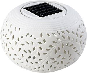 LAMPE DE JARDIN  Lampes de table solaires : lampe décorative solaire en porcelaine avec changement de couleur + LED blanche (décoration.[Z1782]
