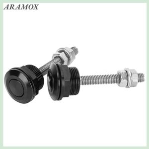 Kit De Verrouillage De Capot Pour Voiture De Course - Fermoirs Aluminium Bleu Et Argent - Goupille Filetée 132mm