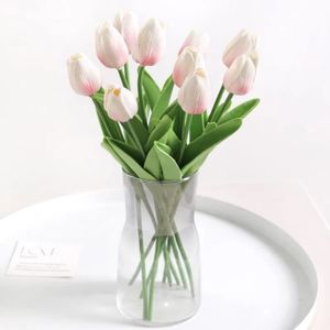 FLEUR ARTIFICIELLE Bouquet de Tulipes Artificielles en PE,Fausses Fleurs,Décoration de Jardin,de Mariage,d'Extérieur,de Maison,de - K04-5Pcs[B7]