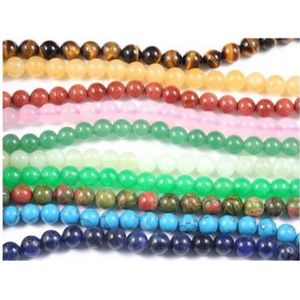PCS pierres précieuses À faire soi-même Fabrication De Bijoux Artisanat Opal perles rondes 6 mm marron/vert 70 