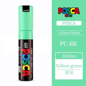 MARQUEUR Vert jaunâtre - 1 Pièces Uni Posca Marqueur de Peinture Marqueur Stylo Épais nib 8MM PC 8K 15 Couleurs, Adapt