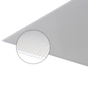 ACCESSOIRE TOITURE Plaque polycarbonate alvéolaire 6mm - L: 2 m - l: 