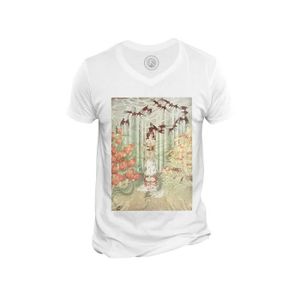 T-SHIRT T-shirt Homme Col V La Petite Fille Qui Marcha sur du Pain Andersen Illustration