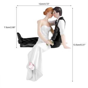 Party Décoration Mariage - Figurine gateau couple sur la plage couple mariés sur la plage dimension 15,5 cm