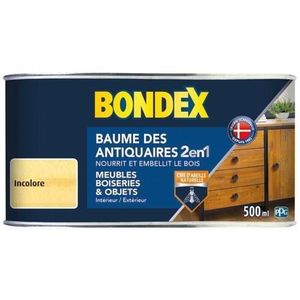 TRAITEMENT MEUBLE BOIS BONDEX Baume antiquaire - Pâte naturel - 0,5L