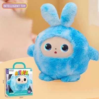 Peluche interactive IA éducative enfant robot multilingue conversation vocale émotions histoires jeux apprentissage 4-6 ans Bleu