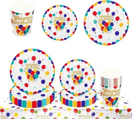Vaisselle jetable thème licorne rose 10 invités, assiettes licorne arc