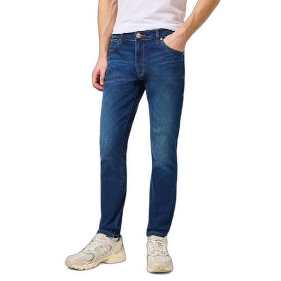 Jean Homme WRANGLER Larston Slim Rouge Denim – Taille 39W/34L Neuf Avec étiquettes