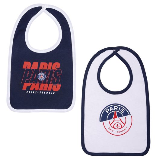 Bavoir Bébé PSG - Lot De 2 - Collection Officielle Paris Saint-Germain - Coton, Taille Unique Fille