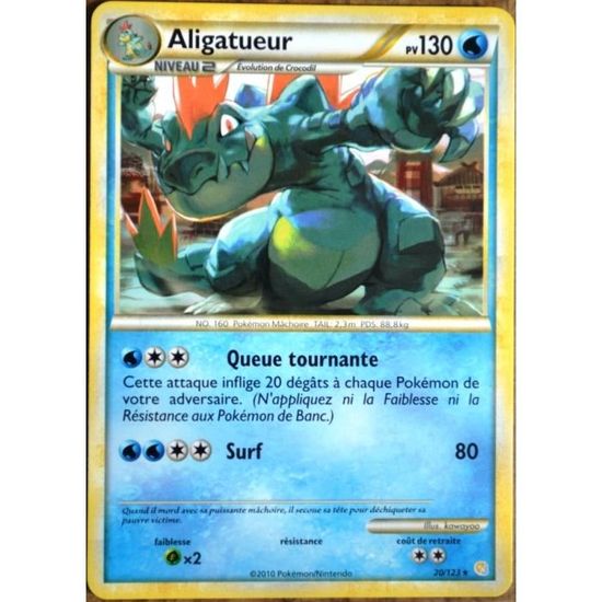 Carte Pokémon 20-123 Aligatueur 130 PV HeartGold SoulSilver NEUF FR