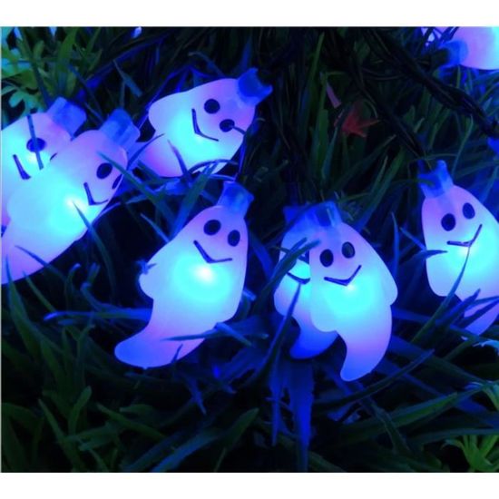Guirlande Lumineuse Halloween 20 LED - Citrouille, Fantôme, Chauve-Souris - Piles AA - Étanche IP65