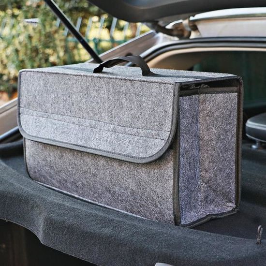 Organiseur de coffre de voiture, pliable, portable pour SUV, camion, berline, accessoires automobiles de voyage (noir