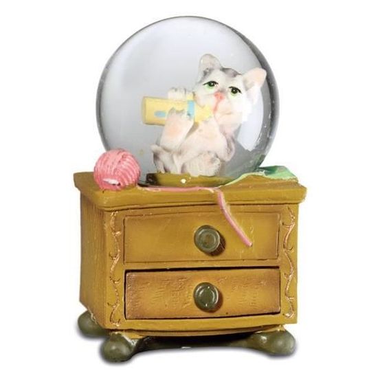 Boule De Neige Figurine Chat Sur Commode Cdiscount Maison