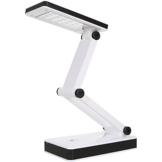Bureau Pliable Avec Lampe LED - Table Pour Ordinateur Portable, 5 Hauteurs Réglables, Plateau Lit/Canapé, 60x40cm - 2