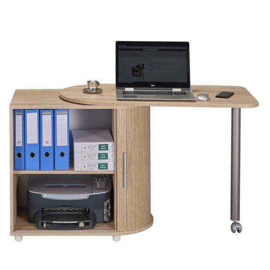 Bureau pivotant - Fabrication française - Chêne naturel - 105 cm