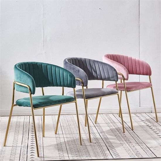 1 × Chaise de Salle à Manger, Tissu de Loisirs avec Style scandinave Solide de Jambe de Fer à Peindre pour Le Salon de Cuisine à 344