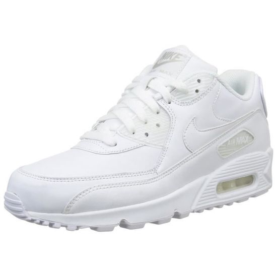 Baskets Nike Air Max 90 Leather Homme Femme, Chaussures de sport Blanc  blanc - Cdiscount Chaussures