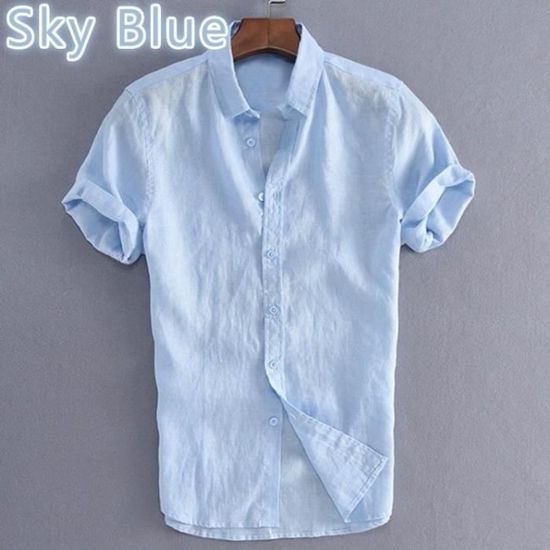 Chemise Homme Reel Life - Bleue - Motif Poisson Pêche - Manches Courtes - Taille XL